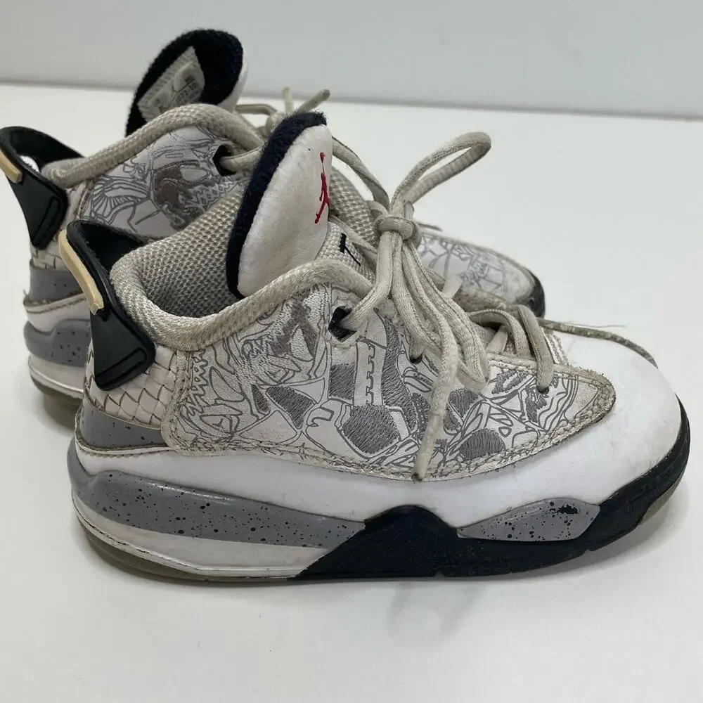Air Jordan Dub Zero‎ Hi-Top Lace Up Sneakers White Cement Toddler Size 8C 311072